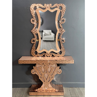 Table console rectangulaire de luxe haut de gamme YuanChang plaquée or, table console élégante antique moderne et miroir