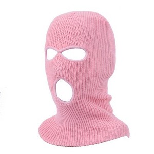 Máscara de lana tejida de tres orificios en colores caramelo, personalizada y cálida, con logo. - Product Image 6