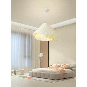 Lampe suspendue en <span class=keywords><strong>tissu</strong></span> à Double couche pour chambre à coucher, lampe de décoration intérieure, design nordique, lampe à <span class=keywords><strong>Suspension</strong></span> décorative en cône - Product Image 5