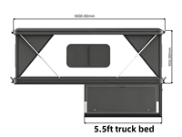 Huntoo Capote de camping quatre saisons à coque en aluminium grande capacité pour pick-up Tacoma Ford F150 Ram 1500 Tundra Silverado