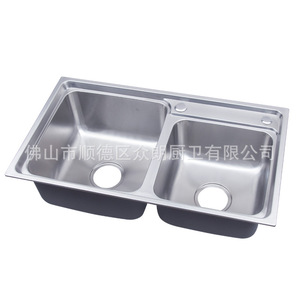 Évier de cuisine double en acier inoxydable 304 F-7241-304 à encastrer, poli, facile à nettoyer - Product Image 3