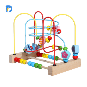 Hot Sale <span class=keywords><strong>Mini</strong></span> Wire Roller Puzzle <span class=keywords><strong>Smart</strong></span> <span class=keywords><strong>IQ</strong></span> Zähl rahmen Pädagogische Baby Labyrinth Labyrinth Spiel Kreis Perle Holz spielzeug - Product Image 3
