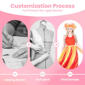 Abito da <span class=keywords><strong>donna</strong></span> a tema fuoco, costume sfumato rosso e arancione con copricapo floreale - Product Image 2