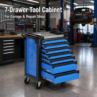 Chariot à outils robuste en fer de 611 pièces pour réparation automobile, avec système de verrouillage à clé, tiroirs et coffret à outils inclus