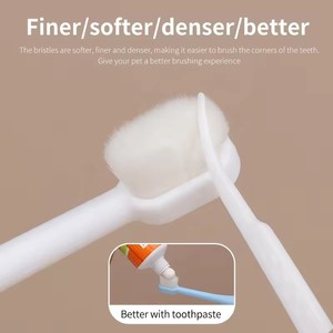 Fabrieksgroothandel op maat gemaakte logo zachte tandenborstel voor huisdieren, katten en honden - Product Image 3