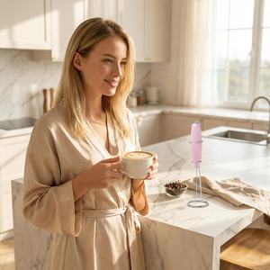 Culi <span class=keywords><strong>Mousseur</strong></span> à <span class=keywords><strong>lait</strong></span> puissant en acier inoxydable de qualité alimentaire 19000 tr/min, crée une mousse crémeuse en 30 secondes pour les amateurs de café - Product Image 3