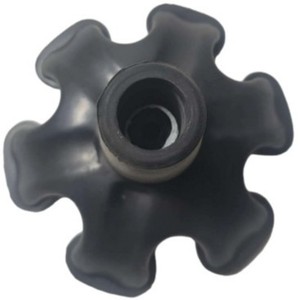 Pied de canne hexagonal en caoutchouc antidérapant de 19 mm pour bâton de marche, usage senior, noir - Product Image 2