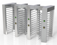 Tourniquet de sécurité à hauteur totale avec système de contrôle d'accès RFID, port RS485, barrière à battant/barrière à flaps, automatisation Turboo, protection IP66
