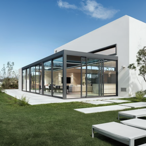 Verrière en aluminium de style européen avec toit en verre trempé courbé, autoportante, jardin d'hiver extérieur, <span class=keywords><strong>solarium</strong></span> - Product Image 1