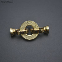 Fermoirs de collier en alliage de laiton opale multicolore à double trou, apprêts et composants de bijoux haut de gamme