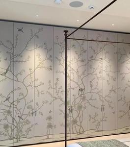 Le papier peint de broderie de soie de style chinois peint à la main de luxe Zhenling est pour l'avion d'armoire - Product Image 3