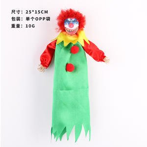 Pendentif <span class=keywords><strong>de</strong></span> poupée <span class=keywords><strong>clown</strong></span> d'horreur, accessoires <span class=keywords><strong>de</strong></span> décoration pour fête dans une maison hantée, tissu non tissé, Chine - Product Image 6