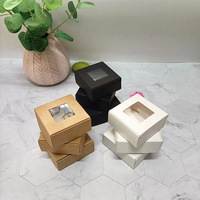 Boîte de papier kraft bon marché brun/noir/blanc carton boîtes d'emballage à fenêtre transparente pour savon boîtes à bonbons de mariage