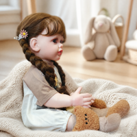 Mehrsprachige Konversationsaufzeichnung 22 Zoll Lebensechte Neugeborenen-Babypuppe Weiche Silikon-Vinyl-Mädchenpuppe Geburtstagsgeschenk Anpassbar