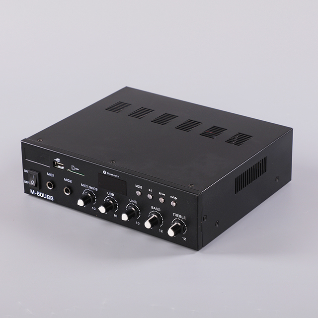 JBHKJ FM-60USB Professional HIFI 60W China Public Address 120W Power Amplifier 70V 100V Class D USB FM Mic Aluminum Alloy