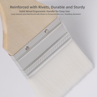 Pinceau professionnel pour peinture murale en laine DIY OEM, 2 pouces, 4 pouces, à base d'eau, latex, dépoussiérage, manche en bois, poils doux, finition sans joint