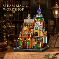 Coffret de Construction Magique à la Vapeur : Briques Modélisées, Jouets Cadeaux Unisexe, 2694 Pièces, Blocs de Construction en Plastique DIY, Kit de Modélisation de Scène Urbaine pour Enfant