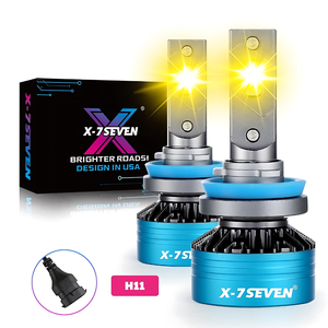 X-7SEVEN XAPOY Phare antibrouillard H4 24V 140W 28000LM 3000K Ampoule LED pour voitures universelles et camions/bus – Rénovation/Mise à niveau des phares - Product Image 1