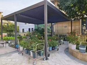 Pérgola Bioclimática Moderna de <span class=keywords><strong>Aluminio</strong></span> para Exteriores, Impermeable, 3x3 <span class=keywords><strong>3x4</strong></span>, con Techo de Láminas Ajustables Motorizadas, Pérgola de Jardín - Product Image 5