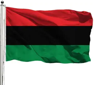 3 רגל x 5 רגל אפריקאי (אפרו) אמריקאי חיצוני ניילון דגל ארה""ב באנר אדום, ירוק, שחור