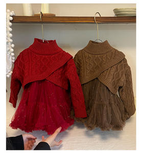 Robe d'hiver princesse élégante avec paillettes tricotées patchwork une pièce pour bébé <span class=keywords><strong>jupe</strong></span> courte fille - Product Image 6