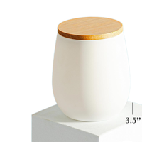 Récipients à bougies en verre vides de luxe de qualité supérieure 9oz 10oz 11oz Pot à bougie blanc mat avec couvercle en bois