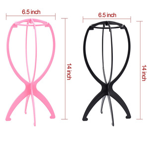 Portable Collapsible Plastic Wig Stand with Foldable Storage and Display Support - Product Image 4