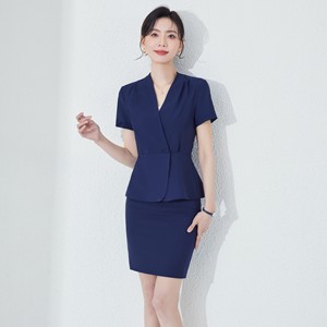 Traje <span class=keywords><strong>de</strong></span> <span class=keywords><strong>oficina</strong></span> <span class=keywords><strong>de</strong></span> manga corta para mujer, uniforme <span class=keywords><strong>de</strong></span> trabajo profesional para gerente <span class=keywords><strong>de</strong></span> Hotel, recepcionista <span class=keywords><strong>de</strong></span> recepción, ropa <span class=keywords><strong>de</strong></span> trabajo - Product Image 1