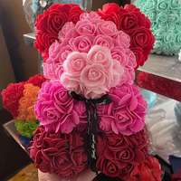 Boîte cadeau personnalisée en mousse PE avec rose éternelle faite à la main, ours en peluche, cadeau pour anniversaire, Saint-Valentin, fête des mères, roses éternelles
