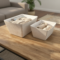 Paniers de rangement en feutre gris chaud pour table basse de salon, organiseur de couvertures, magazines et jouets, décoration minimaliste pour la maison