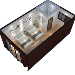 บ้านคอนเทนเนอร์เคลื่อนที่ทรงสี่เหลี่ยมผืนผ้า ดีไซน์ทันสมัย พื้นที่ใช้สอยกลางแจ้งระบายอากาศได้ดี ผลิตในจีน - Product Image 1