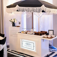 LEDA Nouveauté Chariot à Desserts et Bonbons Détachable Personnalisé Blanc Moderne en Métal pour Mariages et Événements