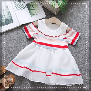 European Baby Products Models Striped Evening Maxi Children Girls Dresses for Retail From Clothes Making Factories - Product Image 4