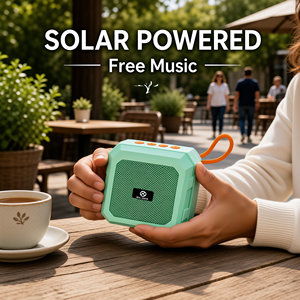 Haut-parleur solaire étanche compact avec carte sans fil pour utilisation en extérieur, recharge solaire - Product Image 2
