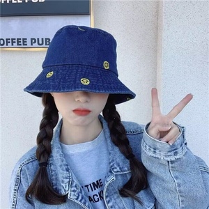 Sombreros de cubo baratos para niñas y damas estudiantes sombrero de <span class=keywords><strong>pescador</strong></span> Primavera Verano cara sonriente lindas gorras de vaquero femeninas personalizadas bien - Product Image 2