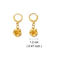 Boucles d'oreilles en forme de fleur tropicale hibiscus hawaïen de Guam, bijoux de Nouvelle-Zélande et de la Guadeloupe pour femmes # 330006E