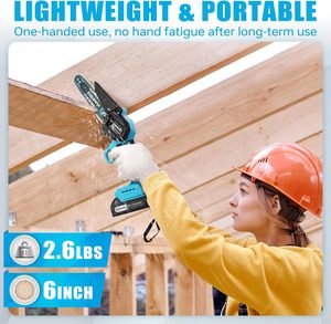 เลื่อยโซ่ไร้สาย DODOWIN ขนาดเล็ก <span class=keywords><strong>6</strong></span> นิ้ว ใช้แบตเตอรี่ มอเตอร์ 550 วัตต์ ผลิตในจีน ไม่มีเครื่องยนต์ เครื่องมือทำสวน ตัดกิ่งไม้ ของขวัญสำหรับผู้ชายและคุณพ่อ - Product Image 5