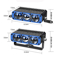 Projecteur LED de calandre 3 lentilles bicolore jaune et blanc, faisceau haut/bas, 12V-60V, étanche, pour camion et SUV tout-terrain