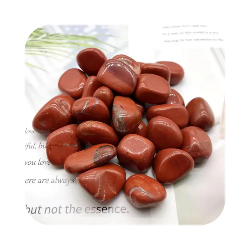 Natural wholesale Polished healing Crystal Tumbled Stone High Quality Red Jasper Tumbles for garden decoration