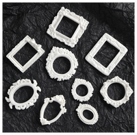 Kit d'artisanat en résine artistique blanche, style baroque européen, petit et mignon, pour cadre photo, pendentif, breloque de poupée, pour bijoux, coques de téléphone et photographie