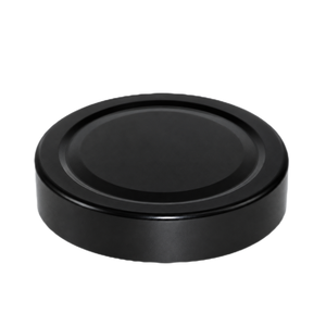Elegante tapa de aluminio negra mate de 66 mm con rosca para envases de vidrio, cierre hermético, etiqueta privada personalizada - Product Image 1