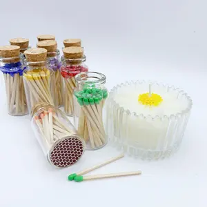 Großhandelspreise für chinesische Fabriken Holzglasflaschen Streichholzstangen Streichholzstäbchen im Großhandel farbige Streichholze
