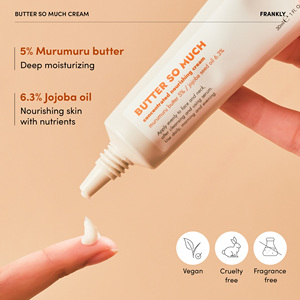 Crema facial hidratante K-Beauty FRANKLY Butter So Much Moisture contiene 5% de manteca de Murumuru y 6.3% de aceite de jojoba para el cuidado de la piel del rostro 80 ml - Product Image 5