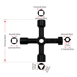 Clé croisée pour compteur d'eau, outil en alliage de zinc électro-polissé pour armoire électrique et ascenseur - Product Image 3