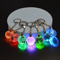 Nouveau design – Porte-clés globe transparent en cristal K9 durable 2026 avec lumière LED – Idée cadeau