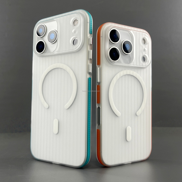 Corrugated Magnetic Case for iPhone 17 Pro Max 16 15 14 13 12 Anti-Fingerprint Anti-Yellowing PC Phone case Matte Skin Feeling