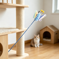 Jouet pour chat en forme de papillon avec plumes, bâton interactif moderne pour l'exercice et la stimulation des chats d'intérieur, OEM