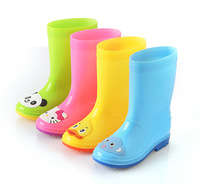 Bottes de pluie mi-mollet pour enfants, motif animaux mignons (grenouille, panda), entièrement étanches, semelle antidérapante, en PVC brillant, pour tout-petits