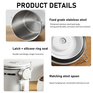 Deweisi 1L 3L cà phê Canister thép không gỉ kín cà phê đậu lưu trữ căn cứ container kín <span class=keywords><strong>Jar</strong></span> cho ngũ cốc đường trà - Product Image 3