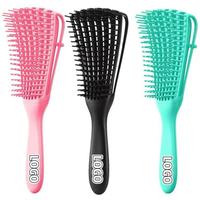 Brosse à cheveux en plastique ABS anti-statique à dents creuses, style pieuvre, avec logo personnalisé, pour salon et usage domestique, vente directe usine